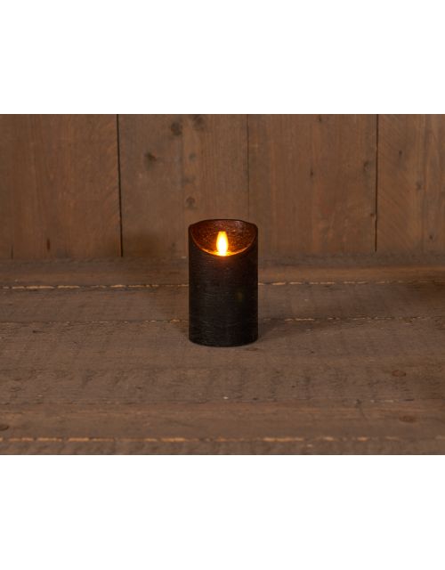 Anna's Collection B.O.T. Kaars Zwart Wax Rustiek Bewegende Vlam 7,5X12,5Cm 3Xaaa/Timer - afbeelding 1