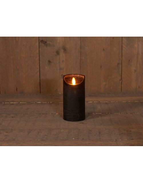 Anna's Collection B.O.T. Kaars Zwart Wax Rustiek Bewegende Vlam 7,5X15Cm 3Xaaa/Timer - afbeelding 1