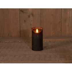 Anna's Collection B.O.T. Kaars Zwart Wax Rustiek Bewegende Vlam 7,5X15Cm 3Xaaa/Timer - afbeelding 1