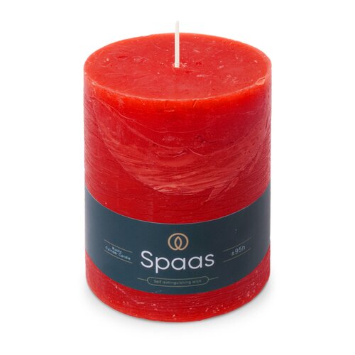 Spaas Rustieke Kaars 100/130mm - rood