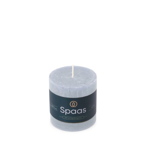 Spaas Rustieke Kaars 70/70mm - lichtblauw