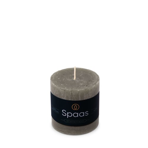 Spaas Rustieke Kaars 70/70mm - lichtgrijs