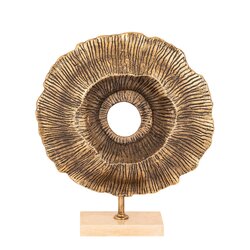 PTMD Kalli Gold casted alu statue on travertine base L - afbeelding 1