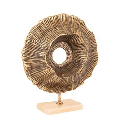 PTMD Kalli Gold casted alu statue on travertine base L - afbeelding 2