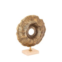 PTMD Kalli Gold casted alu statue on travertine base S - afbeelding 2