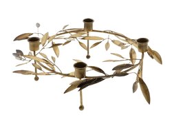 Kandelaar 4 olive d30h10cm zilver