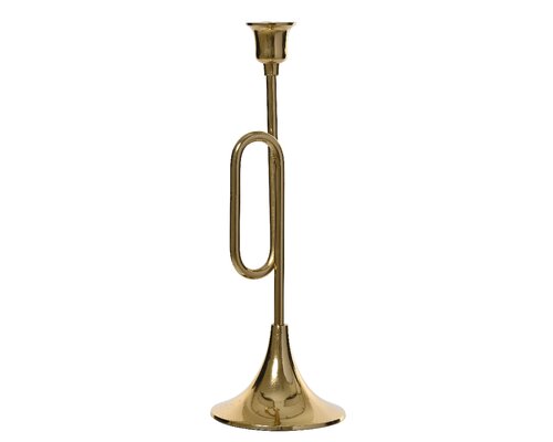 Kandelaar alu l12b12h34cm goud - afbeelding 1
