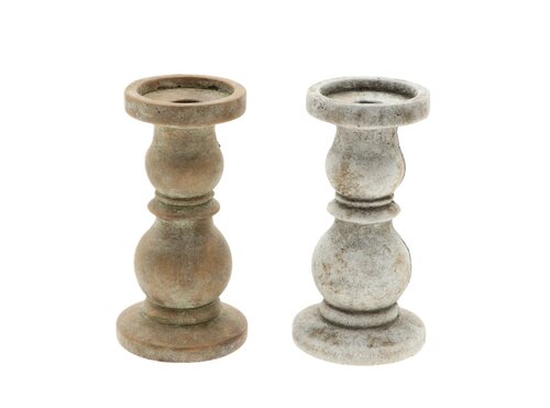 Kandelaar ava d11h21.5cm wit/gd