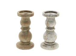 Kandelaar ava d11h21.5cm wit/gd