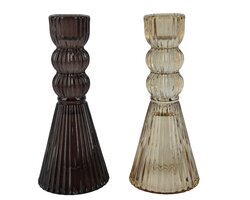 Kandelaar glas d6.5h15cm a2