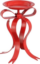 Kandelaar strik l17b14h20cm rood