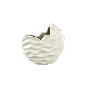 PTMD Kaylagh Cream wavy shaped ceramic pot M