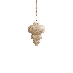 PTMD Keeton Cream mango wood hanger bulbs round