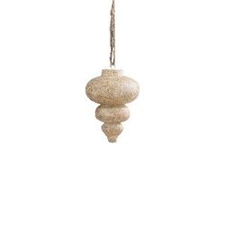 PTMD Keeton Cream mango wood hanger bulbs round
