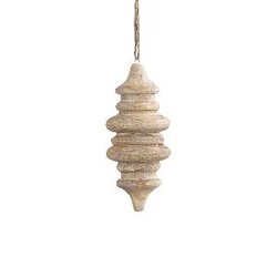PTMD Keeton Cream mango wood hanger long bulb drop