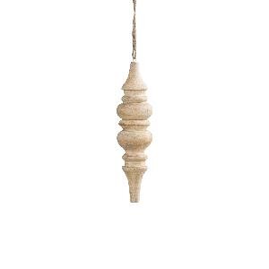 PTMD Keeton Cream mango wood hanger long bulb drop