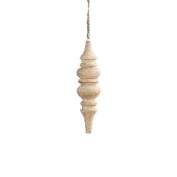 PTMD Keeton Cream mango wood hanger long bulb drop