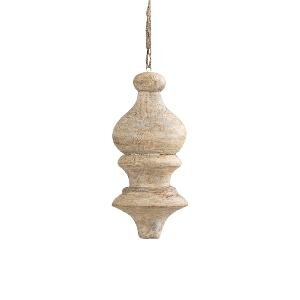 PTMD Keeton Cream mango wood hanger mid drop round