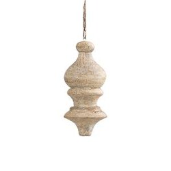 PTMD Keeton Cream mango wood hanger mid drop round