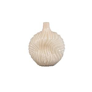 PTMD Kelline Cream round ribbed glass vase big