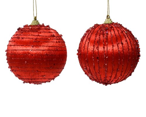 Decoris Kerstbal op draad foam 2ass