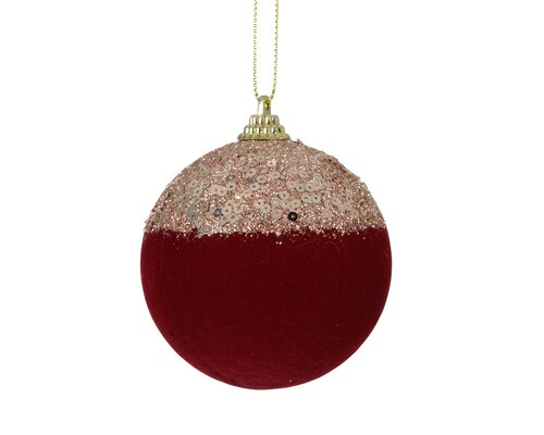 Kerstbal foam d8cm ossenbloed