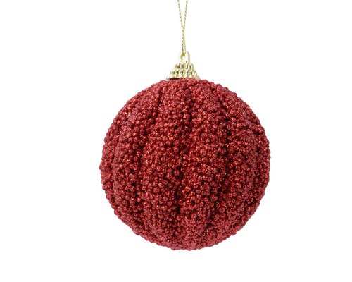 Decoris Kerstbal foam glitter glitter - afbeelding 1
