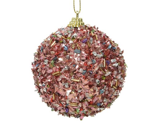 Kerstbal foam glitter-pailletten