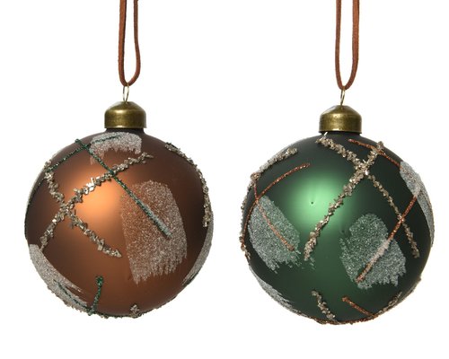 Kerstbal glas 2 assorti