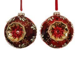 Decoris Kerstballen glas w sparkles in middle 2col ass