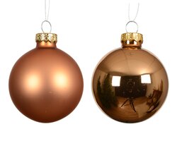 Kerstbal glas d10cm brandy 4st - afbeelding 2