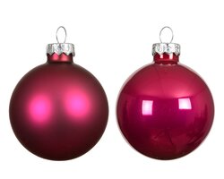 Kerstbal glas d10cm festivepink 4st - afbeelding 2