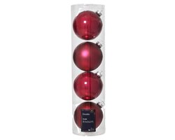 Kerstbal glas d10cm festivepink 4st - afbeelding 1