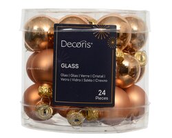 Kerstbal glas d2.5cm brandy 24st - afbeelding 1