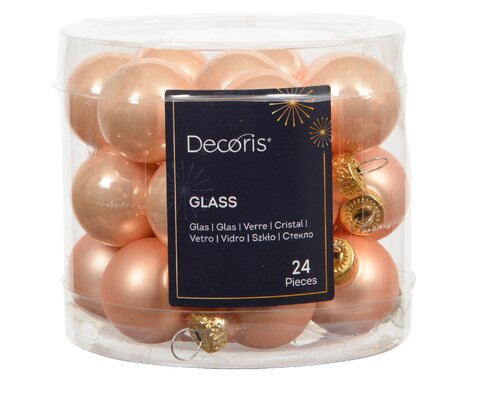 Kerstbal glas d2.5cm pch pearl 24st - afbeelding 1