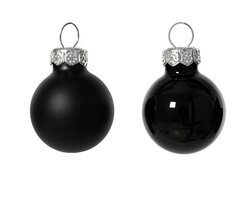 Kerstbal glas d2.5cm zwart 24st - afbeelding 2