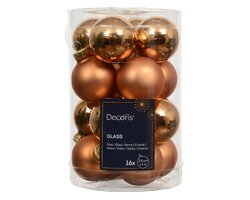 Kerstbal glas d3.5cm brandy 16st - afbeelding 1