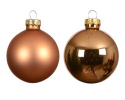Kerstbal glas d5cm brandy 12st - afbeelding 2