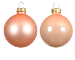 Kerstbal glas d5cm peach pearl 12st - afbeelding 2