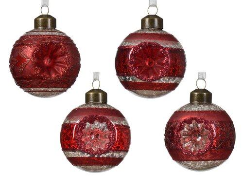 Decoris Kerstbal glas 5ass