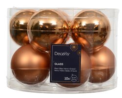 Kerstbal glas d6cm brandy 10st - afbeelding 1
