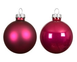 Kerstbal glas d6cm pink 10st - afbeelding 2