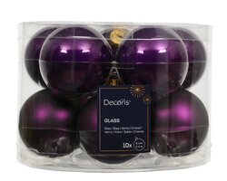 Kerstbal glas d6cm vijg 10st - afbeelding 1