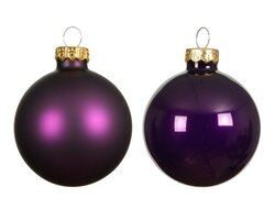 Kerstbal glas d6cm vijg 10st - afbeelding 2