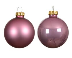 Kerstbal glas d6cm vintge roze 10st - afbeelding 2