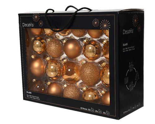 Kerstbal glas d7cm brandy 42st
