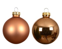 Kerstbal glas d7cm brandy 8st - afbeelding 2