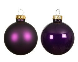 Kerstbal glas d7cm vijg 8st - afbeelding 2