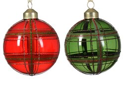 Decoris Kerstbal glas 2kl.ass