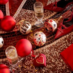Kerstbal glas d8cm a3 - afbeelding 2